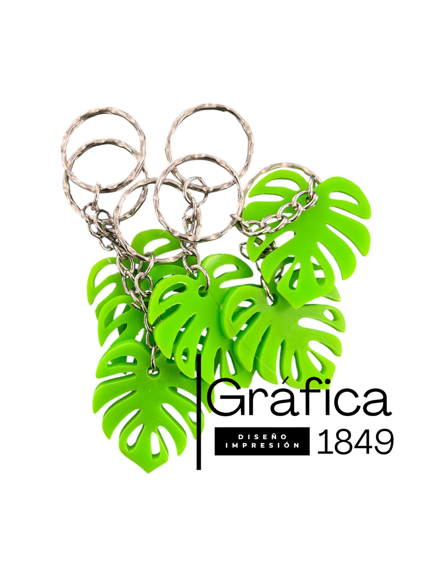 Llavero tipo hoja monstera