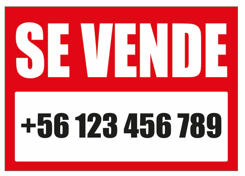 Letrero SE VENDE 60 x 40 cm